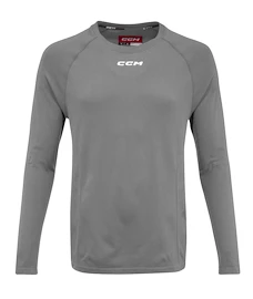 Kompresné tričko CCM Eflex LS Premium Training Tee Dark Grey Heathered Senior