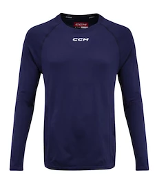 Kompresné tričko CCM LS Premium Training Tee True Navy Senior