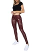 Legíny Hugz Jeans  Wine Faux Leather Biker Mid Waist