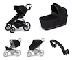 Mestský kočík Thule Urban Glide 4-wheel Black + Korbička Bassinet Black SET 5v1