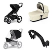 Mestský kočík Thule Urban Glide 4-wheel Black + Korbička Bassinet Soft beige SET 4v1