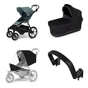 Mestský kočík Thule Urban Glide 4-wheel Mid blue + Korbička Bassinet Black SET 4v1