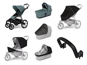 Mestský kočík Thule Urban Glide 4-wheel Mid blue + Korbička Bassinet Mid blue SET 7v1