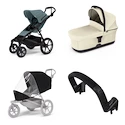 Mestský kočík Thule Urban Glide 4-wheel Mid blue + Korbička Bassinet Soft beige SET 4v1