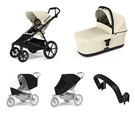 Mestský kočík Thule Urban Glide 4-wheel Soft beige + Korbička Bassinet Soft beige SET 5v1