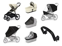 Mestský kočík Thule Urban Glide 4-wheel Soft beige + Korbička Bassinet Soft beige SET 7v1