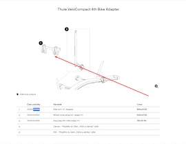 Náhradný diel Thule 52586 VeloCompact 4th Bike Adapter