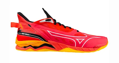 Pánska halová obuv Mizuno  WAVE MIRAGE 5 Radiant Red/White/Carrot Curl