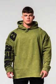 Pánska mikina Nebbia Washed-off Oversized Pullover Hoodie NO BS Green