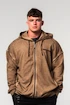 Pánska mikina Nebbia  Washed-off Zip Up Hoodie GYM BRO Light Brown