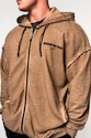 Pánska mikina Nebbia  Washed-off Zip Up Hoodie GYM BRO Light Brown