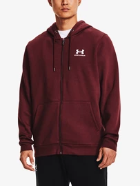 Pánska mikina Under Armour Essential Fleece FZ Hood-RED