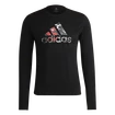 Pánske tričko adidas  Fast Graphic LS Tee Black