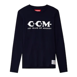 Pánske tričko CCM 125 Anniversary LS Tee Navy