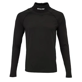 Pánske tričko CCM Neck Guard Top LS Black Senior