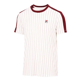 Pánske tričko Fila T-Shirt Stripes Jascha 2 White Alyssum/Cabernet