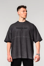 Pánske tričko Nebbia Washed-off Oversized Heavyweight Cotton T-shirt NO SHORTCUTS Black