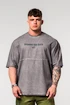 Pánske tričko Nebbia  Washed-off Oversized Heavyweight Cotton T-shirt NO SHORTCUTS Light Grey