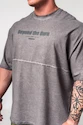 Pánske tričko Nebbia  Washed-off Oversized Heavyweight Cotton T-shirt NO SHORTCUTS Light Grey