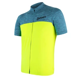 Pánsky cyklistický dres Sensor Cyklo Motion Blue/Neon Yellow