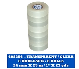 Páska na holene Blue Sports Clear Poly Shin Pad Tape 24 mm x 25 m 8-Pack