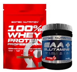 Scitec Nutrition 100% Whey Protein Professional 500 g + EAA + Glutamín 300 g