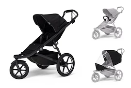 Športový kočík Thule Urban Glide 3 Black + Bezpečnostná rukoväť + Ochrana proti dažďu