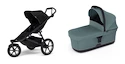 Športový kočík Thule Urban Glide 3 Black + Korbička Bassinet Mid blue