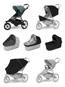 Športový kočík Thule Urban Glide 3 Mid blue + Korbička Bassinet Black SET 7v1